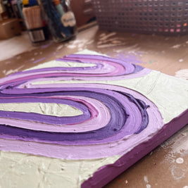 Groovy Textured Wall Art, Colorful Plaster Art on Canvas (8x10 in)