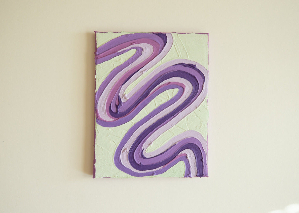 Groovy Textured Wall Art, Colorful Plaster Art on Canvas (8x10 in)
