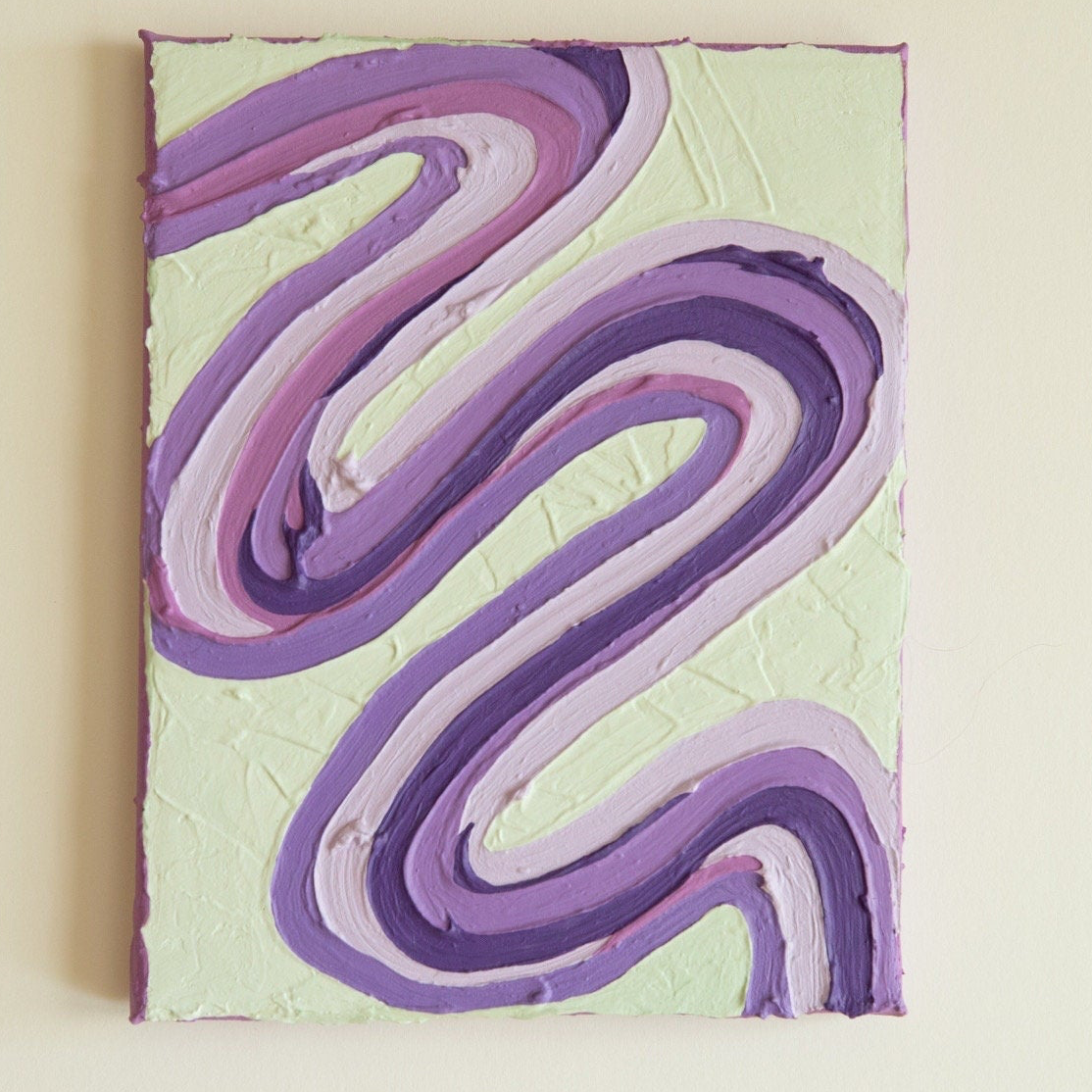 Groovy Textured Wall Art, Colorful Plaster Art on Canvas (8x10 in)