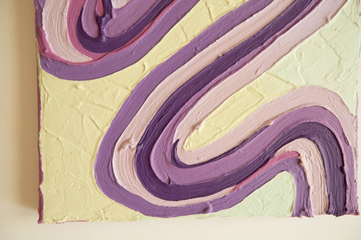 Groovy Textured Wall Art, Colorful Plaster Art on Canvas (8x10 in)