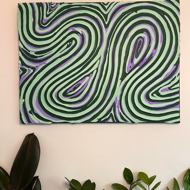 Groovy Textured Large Wall Art, Colorful Plaster Art on Canvas (18x24 in)