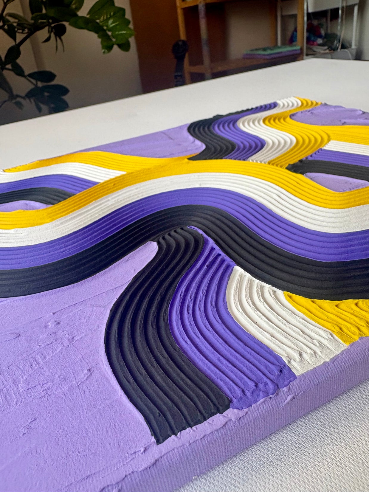 Non-Binary Pride Textured Painting