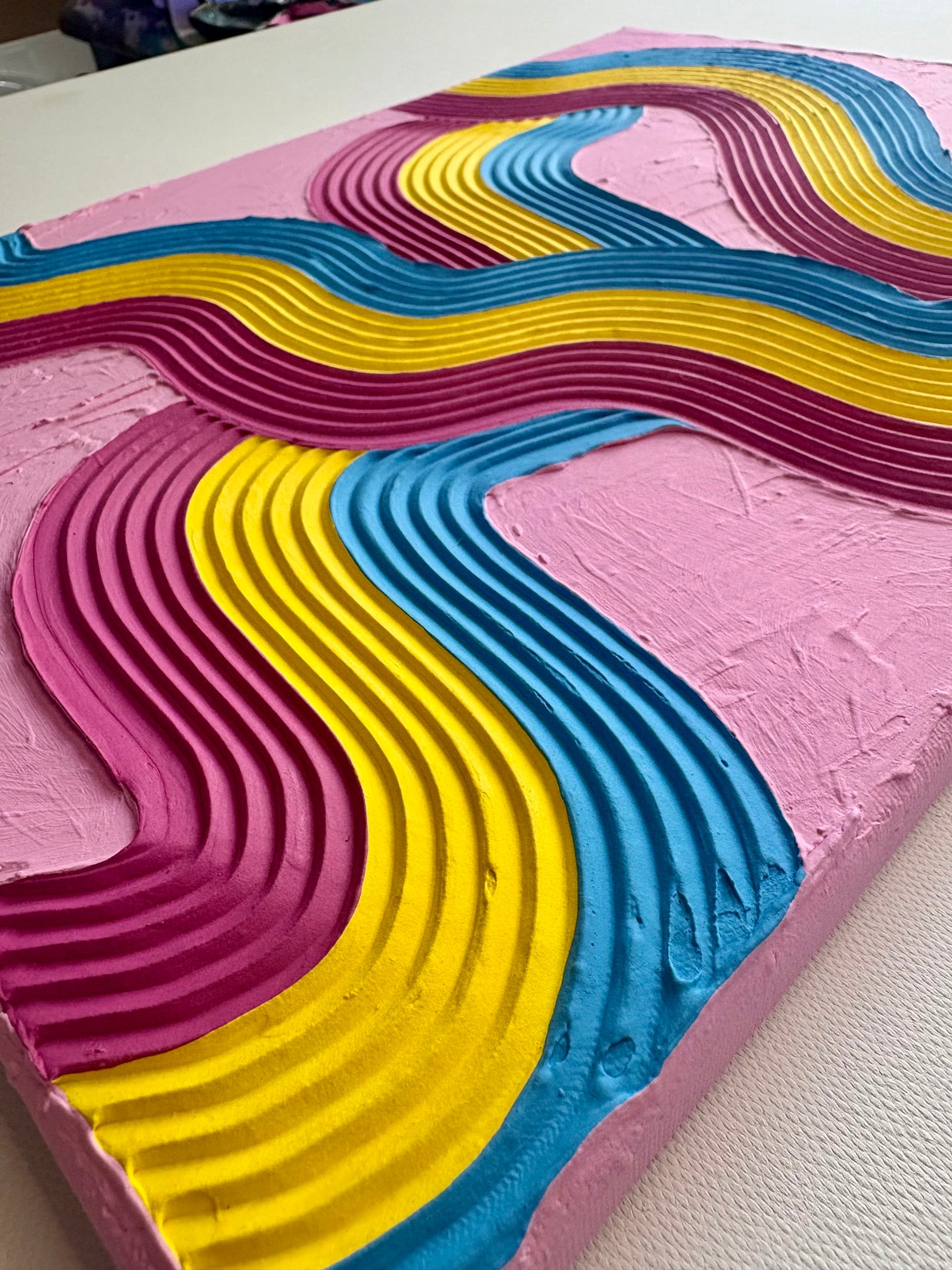Pansexual Pride Textured Painting