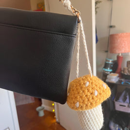 Crochet Mushroom Charm Bag/Ornament, Chapstick Holder