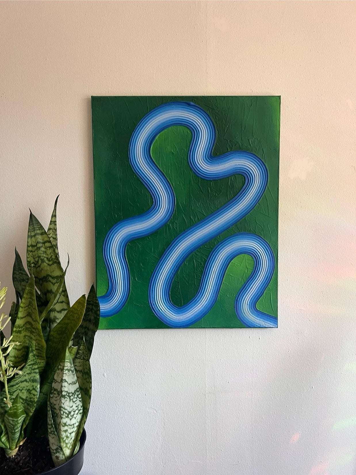 Groovy Textured Large Wall Art, Colorful Plaster Art on Canvas (18x24 in)