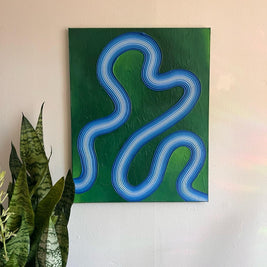 Groovy Textured Large Wall Art, Colorful Plaster Art on Canvas (18x24 in)
