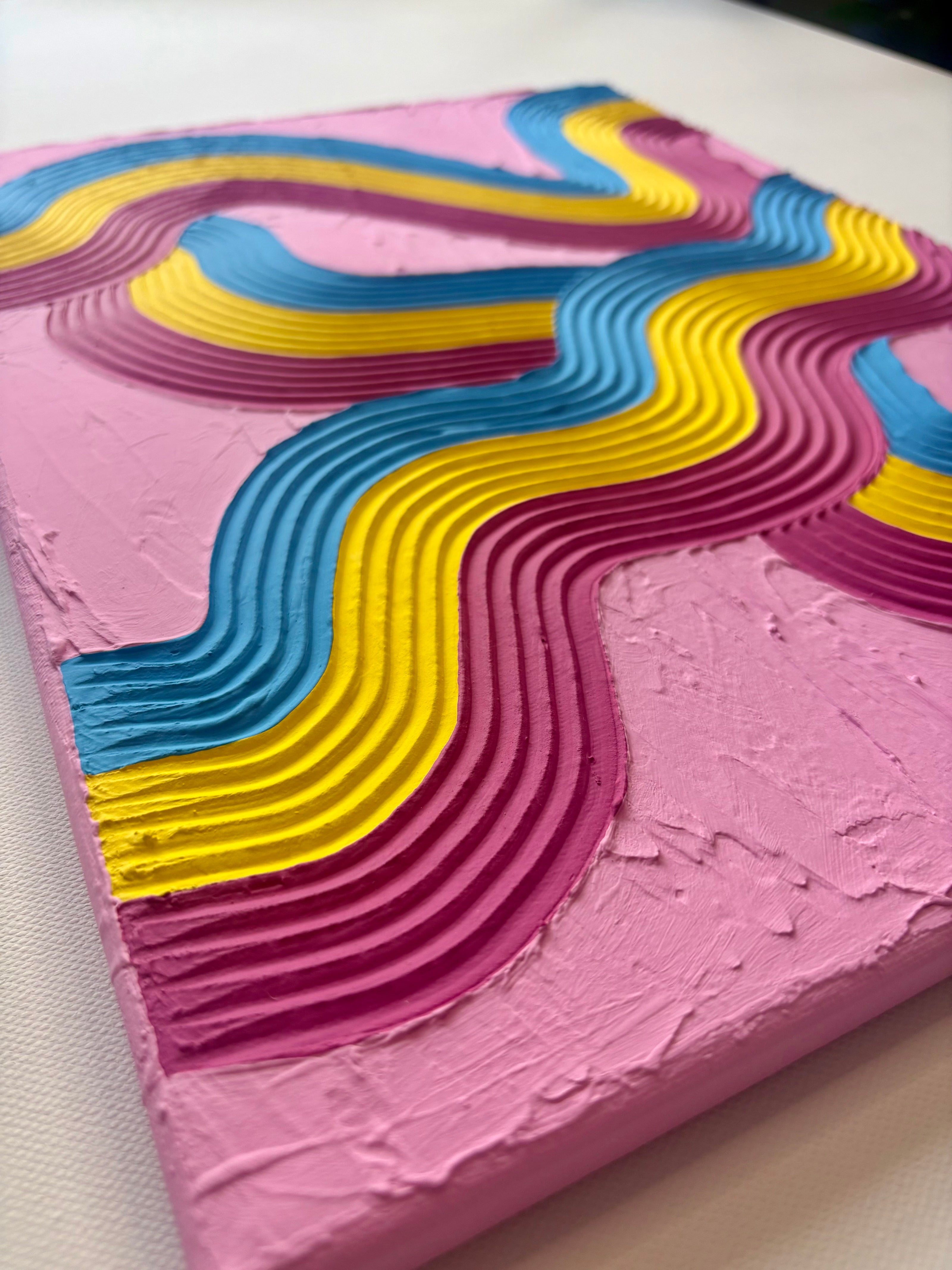 Pansexual Pride Textured Painting