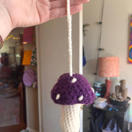 Crochet Mushroom Charm Bag/Ornament, Chapstick Holder