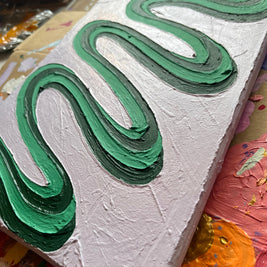 Groovy Textured Wall Art, Colorful Plaster Art on Canvas (9x12 in)