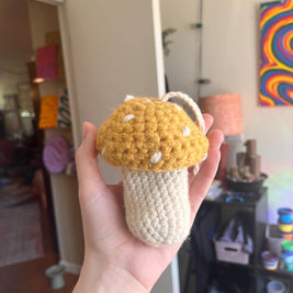 Crochet Mushroom Charm Bag/Ornament, Chapstick Holder