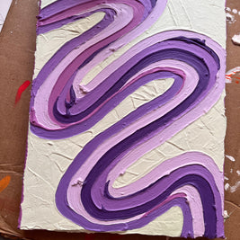 Groovy Textured Wall Art, Colorful Plaster Art on Canvas (8x10 in)
