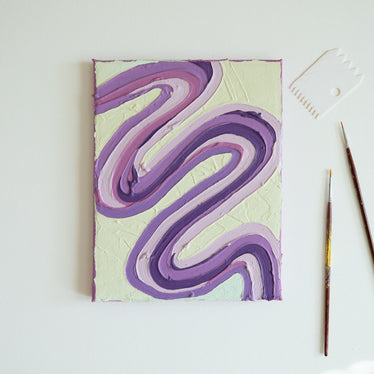 Groovy Textured Wall Art, Colorful Plaster Art on Canvas (8x10 in)