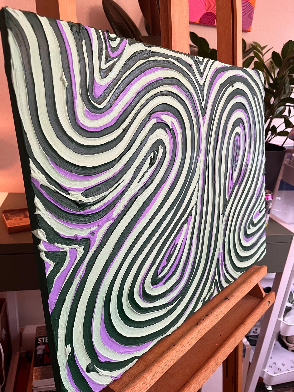 Groovy Green Textured Painting (18x24 in)