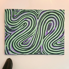 Groovy Green Textured Painting (18x24 in)