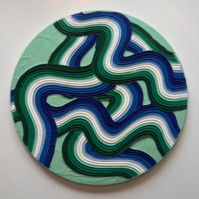 Gay Male Pride Art: Textured Acrylic Painting on Circle Canvas (12x12 in)