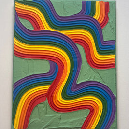 Rainbow Pride Textured Wall Art, Colorful Plaster Art on Canvas (8x10 in)