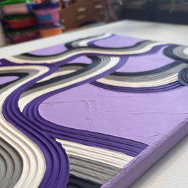 Asexual Pride Textured Wall Art, Colorful Plaster Art on Canvas (12x16 in)