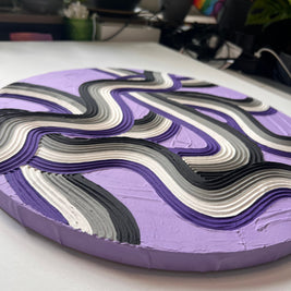 Asexual Pride Textured Wall Art, Colorful Plaster Art on Circle Canvas (15x15 in)