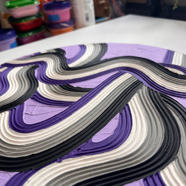 Asexual Pride Textured Wall Art, Colorful Plaster Art on Circle Canvas (15x15 in)