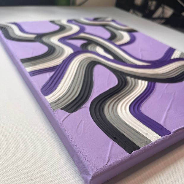 Asexual Pride Textured Wall Art, Colorful Plaster Art on Canvas (12x16 in)