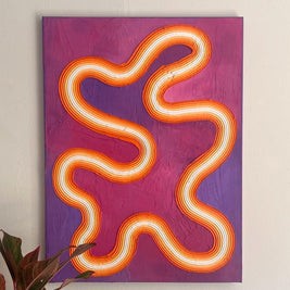 Groovy Textured Large Wall Art, Colorful Plaster Art on Canvas (18x24 in)