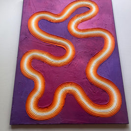 Groovy Textured Large Wall Art, Colorful Plaster Art on Canvas (18x24 in)
