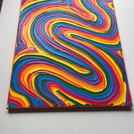 Rainbow Pride Textured Wall Art, Colorful Abstract Painting on Canvas (16x20 in)