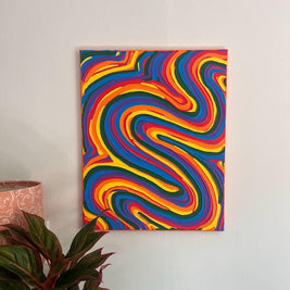 Rainbow Pride Textured Wall Art, Colorful Abstract Painting on Canvas (16x20 in)