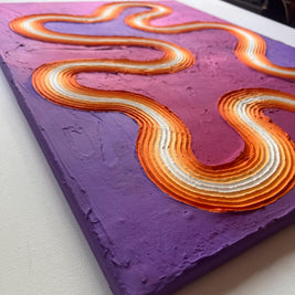 Groovy Textured Large Wall Art, Colorful Plaster Art on Canvas (18x24 in)
