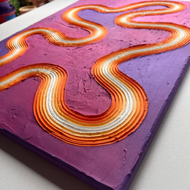 Groovy Textured Large Wall Art, Colorful Plaster Art on Canvas (18x24 in)