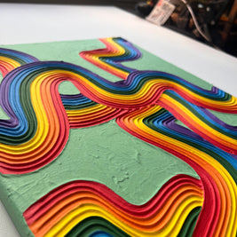 Rainbow Pride Textured Wall Art, Colorful Plaster Art on Canvas (12x16 in)