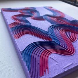 Bisexual Pride Textured Wall Art, Colorful Plaster Art on Canvas (12x16 in)