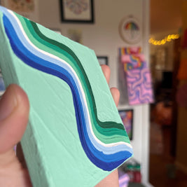 Mini Gay Male Pride Textured Painting, 4x4 Canvas w/ Mini Easel