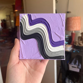 Mini Asexual Pride Textured Painting, 4x4 Canvas w/ Mini Easel