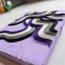 Asexual Pride Textured Wall Art, Colorful Plaster Art on Canvas (8x10 in)