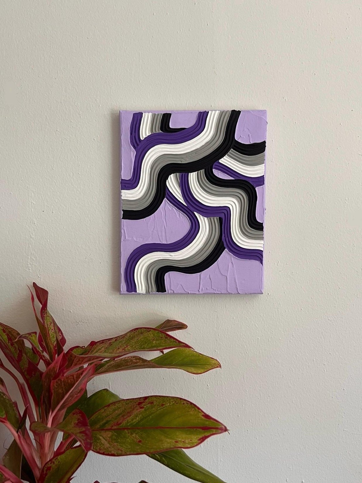 Asexual Pride Textured Wall Art, Colorful Plaster Art on Canvas (8x10 in)
