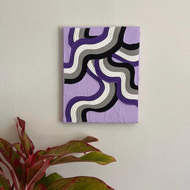 Asexual Pride Textured Wall Art, Colorful Plaster Art on Canvas (8x10 in)