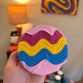 Mini Pansexual Pride Textured Painting, 4x4 Canvas w/ Mini Easel