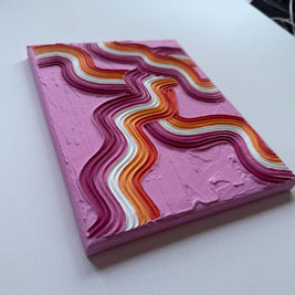 Lesbian Pride Plaster Art: Colorful Abstract Painting on Canvas (8x10 in)