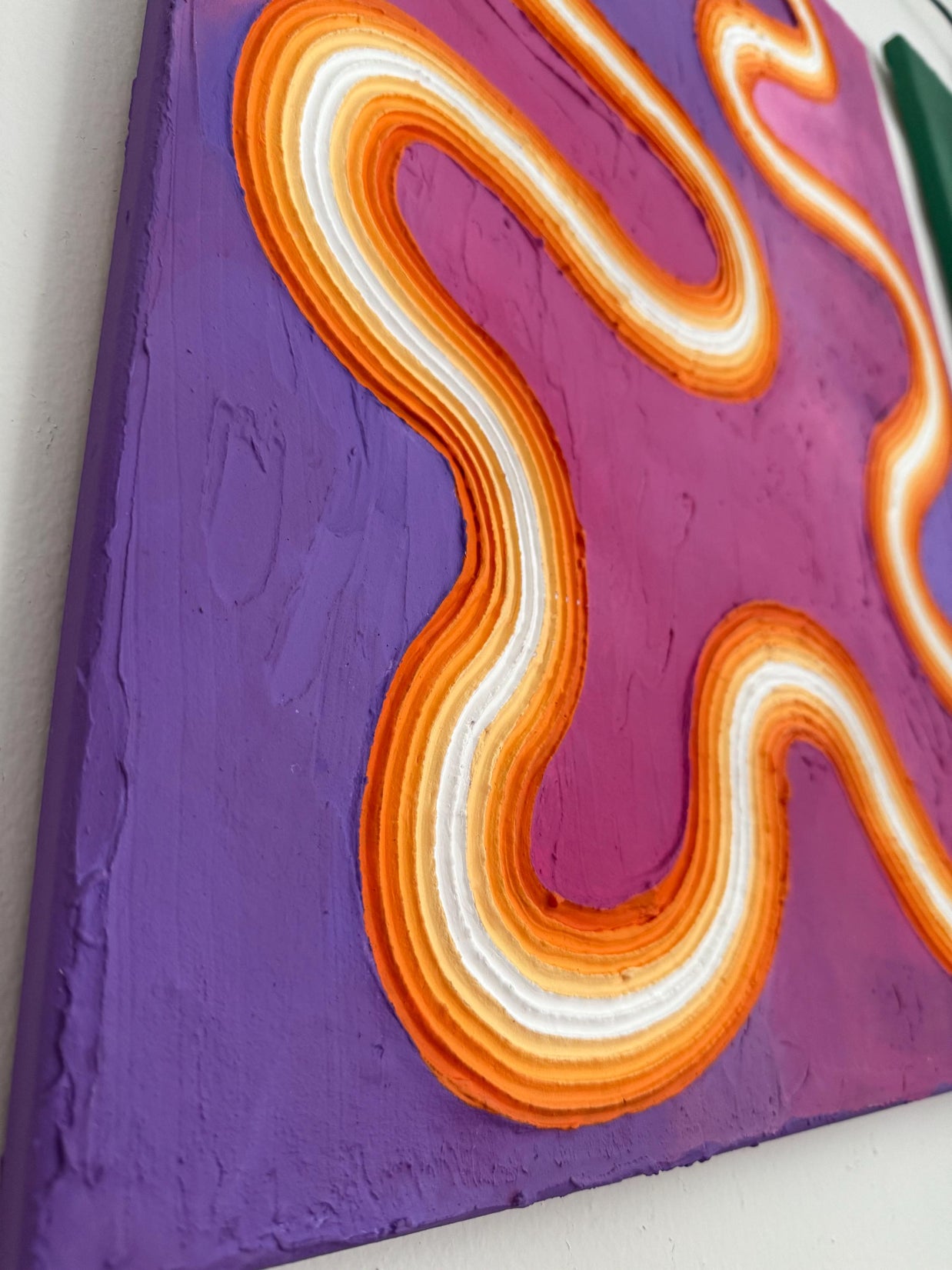 Groovy Textured Large Wall Art, Colorful Plaster Art on Canvas (18x24 in)