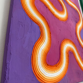 Groovy Textured Large Wall Art, Colorful Plaster Art on Canvas (18x24 in)