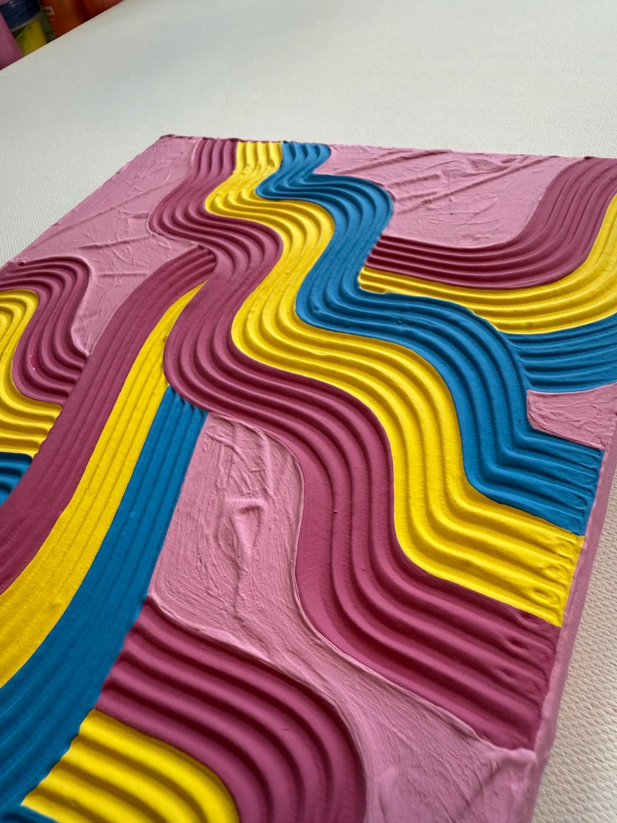 Pansexual Pride Textured Painting