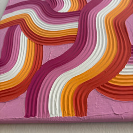 Lesbian Pride Art: Textured Abstract Painting on Canvas (12x16 in)