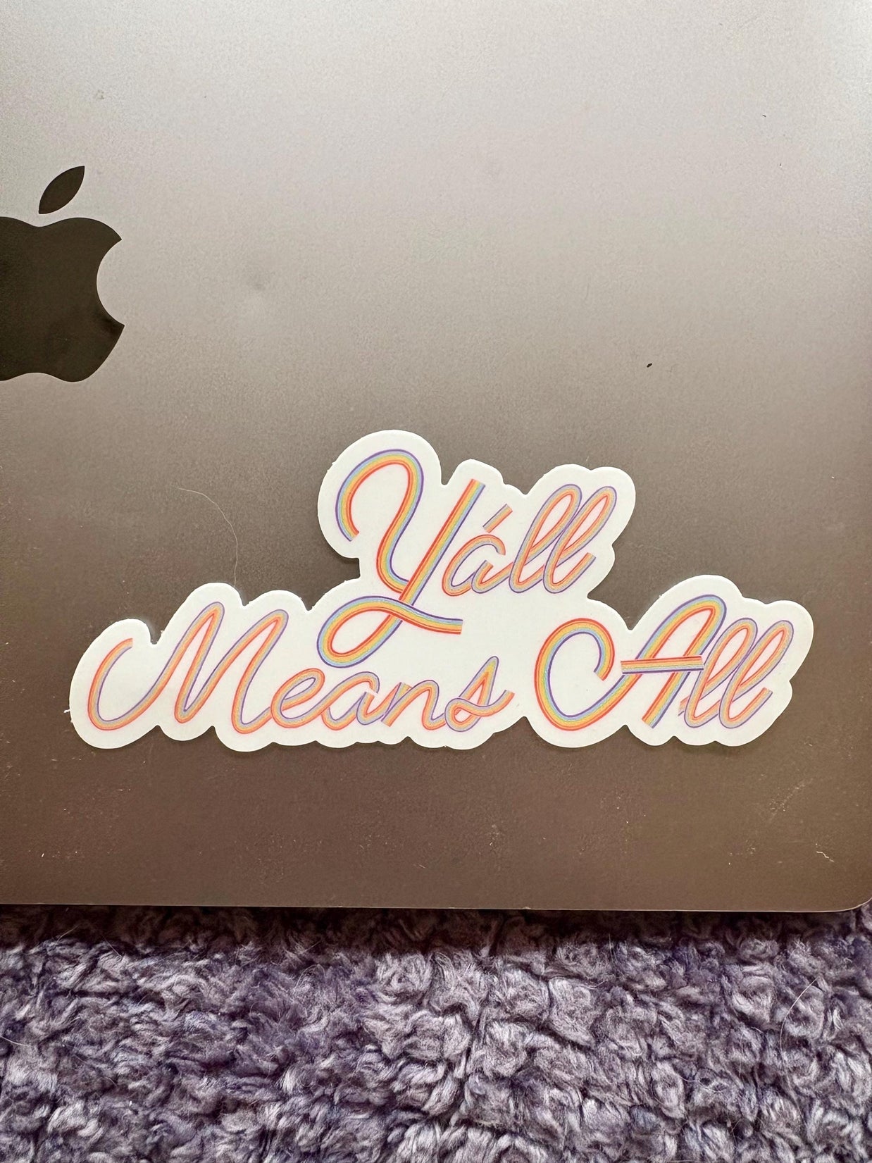 Y’all Means All Rainbow Sticker, Waterproof LGBTQIA+ Pride Decal