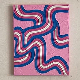 Trans Pride Textured Wall Art, Colorful Plaster Art on Canvas (8x10 in)