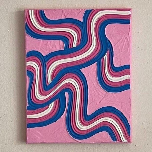 Trans Pride Textured Wall Art, Colorful Plaster Art on Canvas (8x10 in)