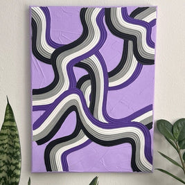 Asexual Pride Textured Wall Art, Colorful Plaster Art on Canvas (12x16 in)