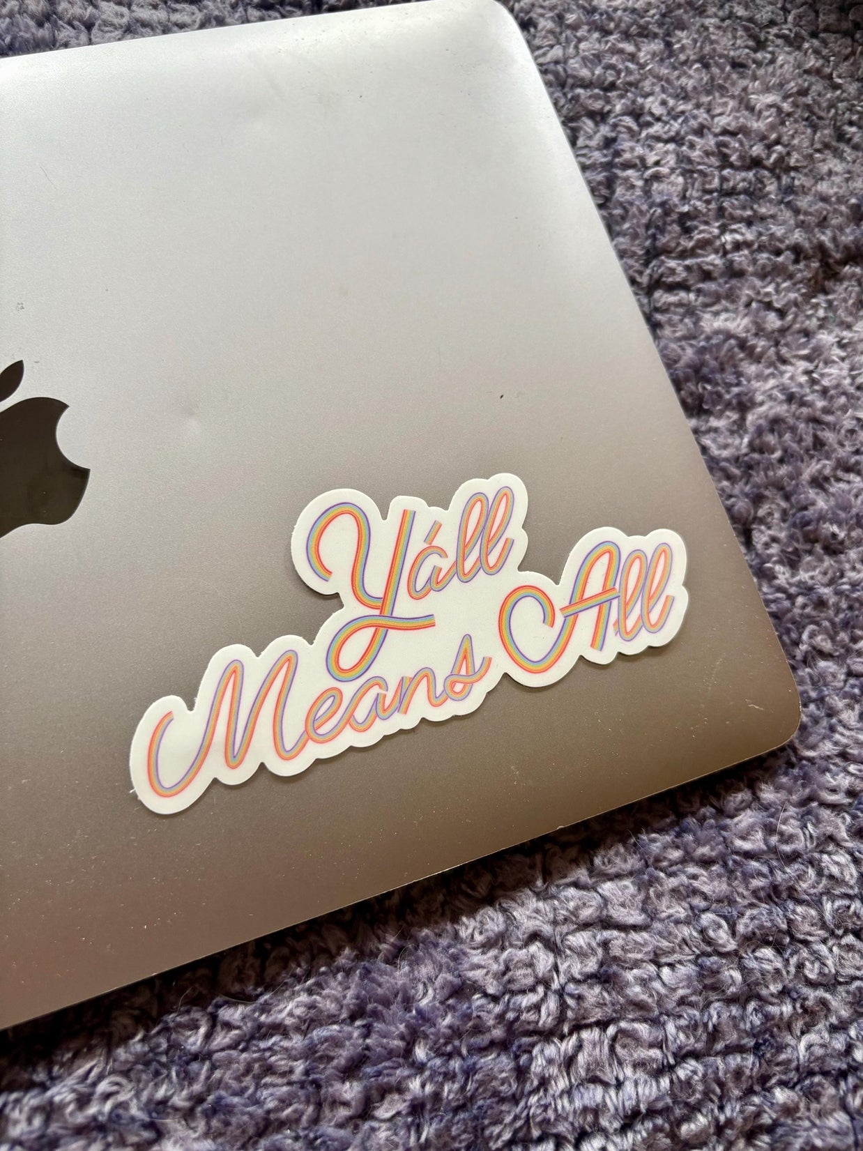 Y’all Means All Rainbow Sticker, Waterproof LGBTQIA+ Pride Decal