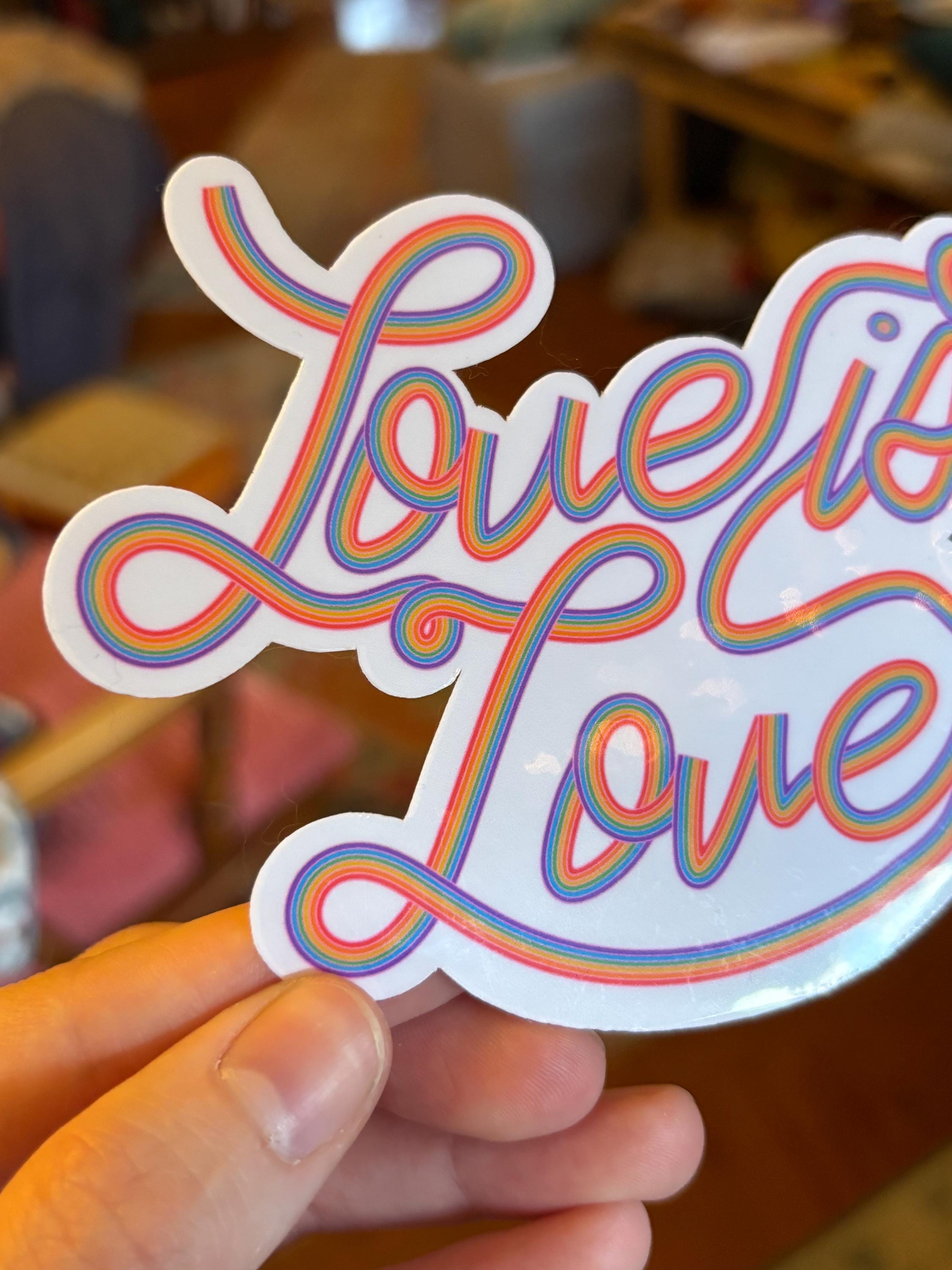Love is Love Rainbow Sticker, Waterproof LGBTQIA+ Pride Decal