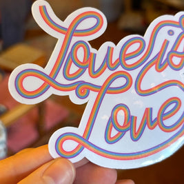 Love is Love Rainbow Sticker, Waterproof LGBTQIA+ Pride Decal
